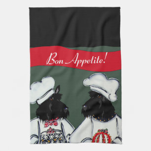 Scottish Terriers Tea Towel