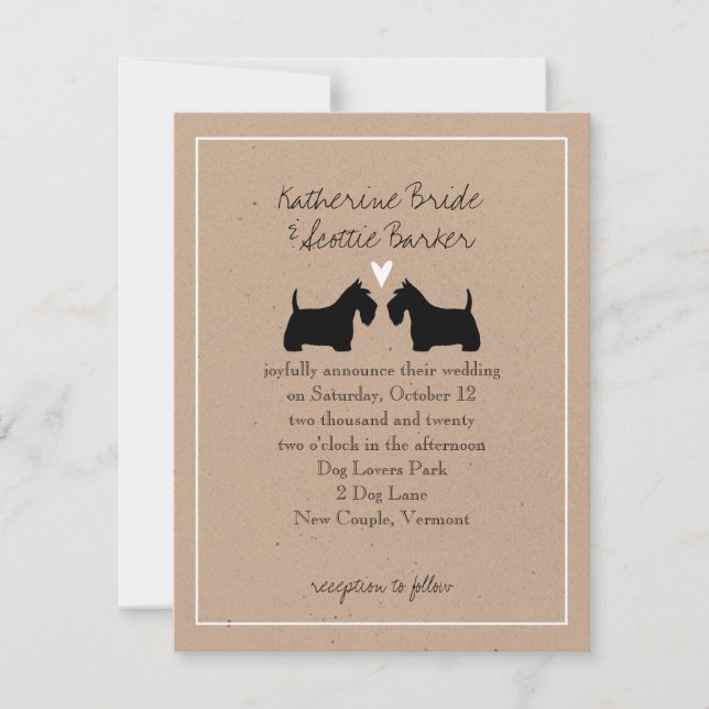 Scottish Terriers Wedding Invitation (Front)
