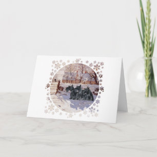 Scottish Terriers Winter Magpie Holiday Card
