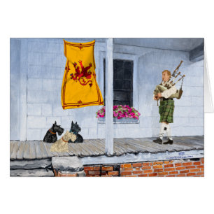 Scottish Terriers with Bagpiper