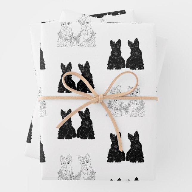 Scottish Terriers  Wrapping Paper Sheet (In situ)