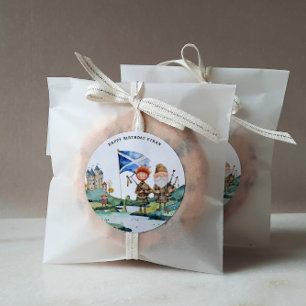 Scottish Themed Birthday Party Classic Round Sticker