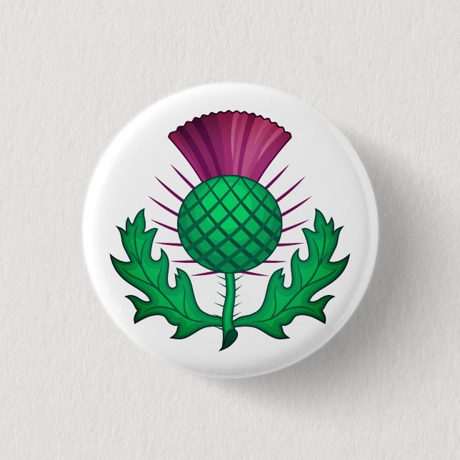 Scottish Thistle 3 Cm Round Badge (Front)