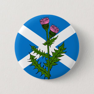 Scottish thistle 6 cm round badge