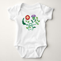 Scottish Thistle and English Rose Baby Bodysuit
