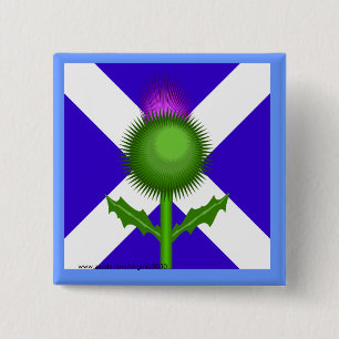 Scottish Thistle and Flag  15 Cm Square Badge