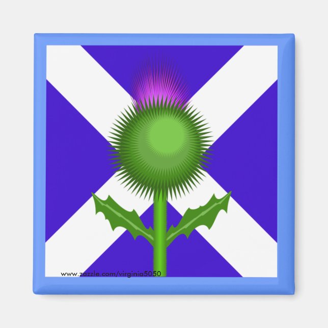 Scottish Thistle and Flag  Magnet (Front)