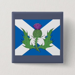 Scottish Thistle and Saltire 15 Cm Square Badge
