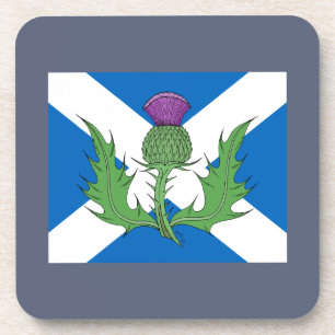 Scottish Thistle and Saltire Coaster