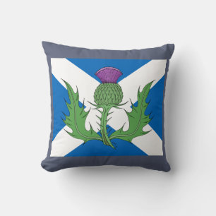 Scottish Thistle and Saltire Cushion