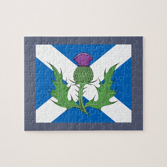 Scottish Thistle and Saltire Jigsaw Puzzle (Horizontal)