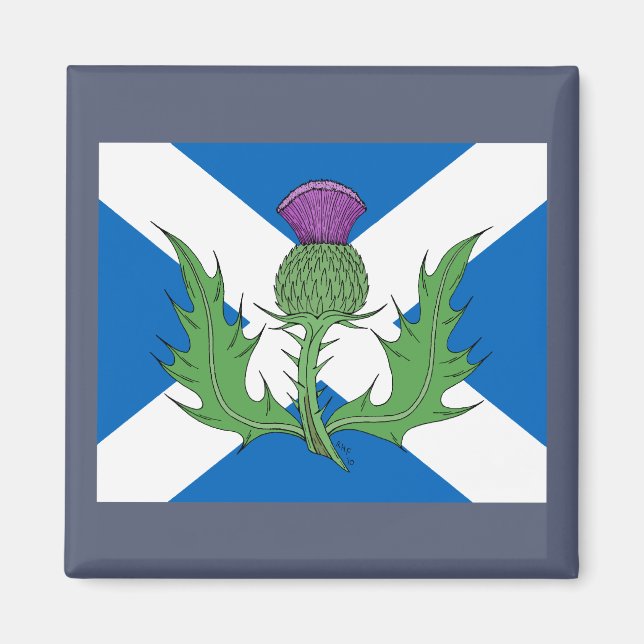 Scottish Thistle and Saltire Magnet (Front)