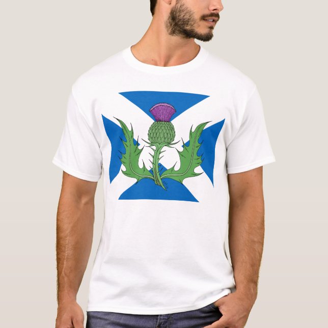 Scottish Thistle and Saltire T-Shirt (Front)