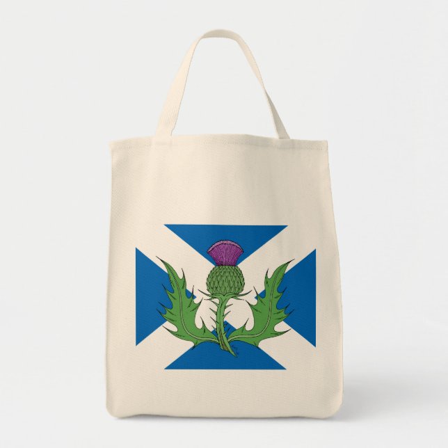 Scottish Thistle and Saltire Tote Bag (Front)