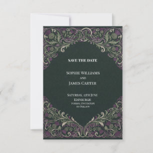 Scottish Thistle Botanical Save the Date Card