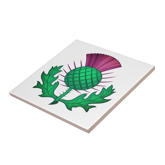 Scottish Thistle Ceramic Tile (Side)