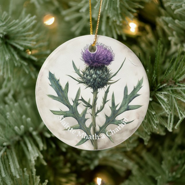 Scottish Thistle Christmas Ornament, Ceramic Ornament (Creator Uploaded)