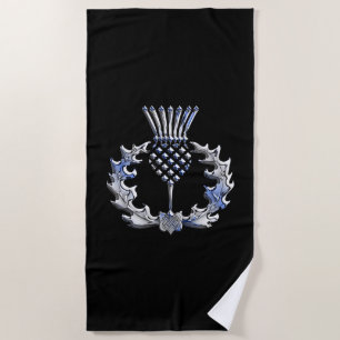 Scottish Thistle Decor on a Beach Towel