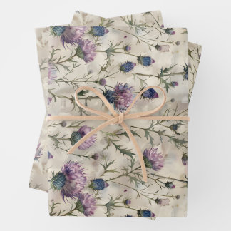 Scottish Thistle design Wrapping Paper Sheet
