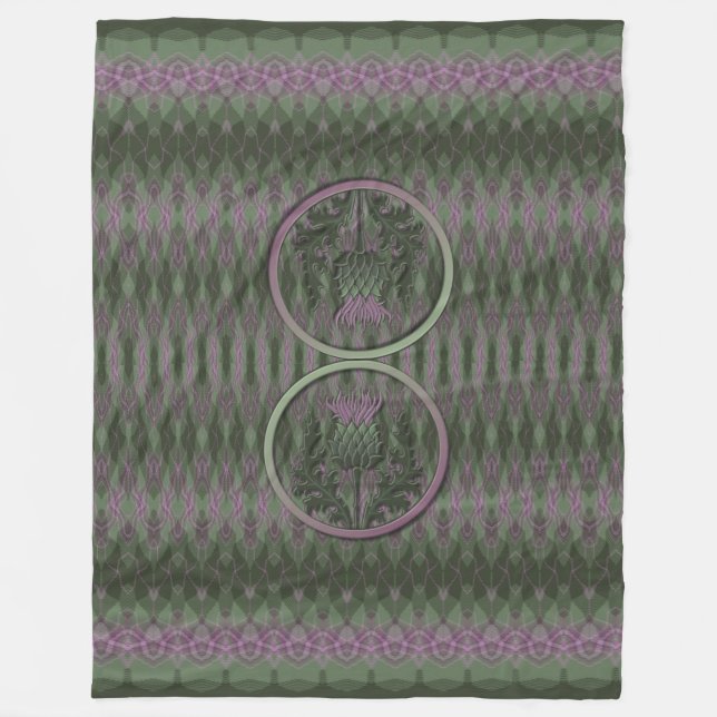 Scottish Thistle Fleece Blanket (Front)