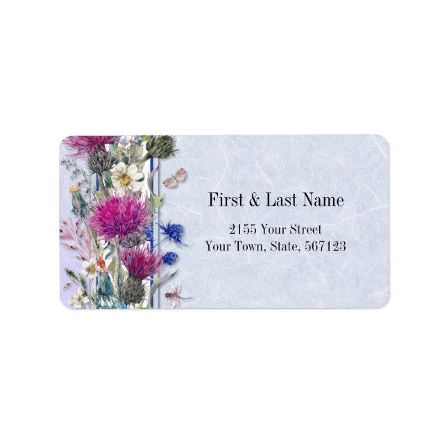 Scottish Thistle Floral Wedding Label (Front)