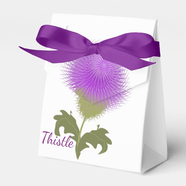 Scottish Thistle Flower Emblem Personalised Favour Box (Front Side)