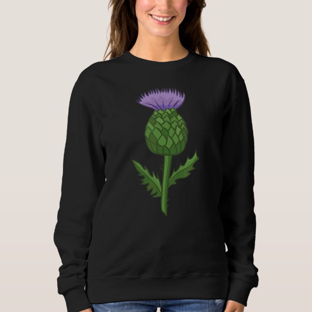 Scottish Thistle Flower Sweatshirt (Front)