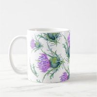 Scottish thistle flower watercolor