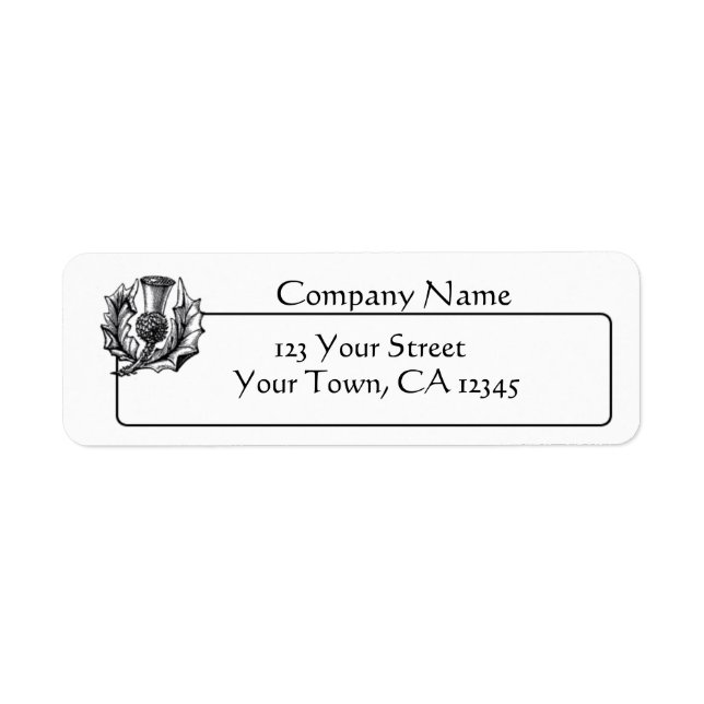 Scottish Thistle Graphic Return Address Label (Front)