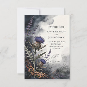 Scottish Thistle Heritage Wedding Save The Date