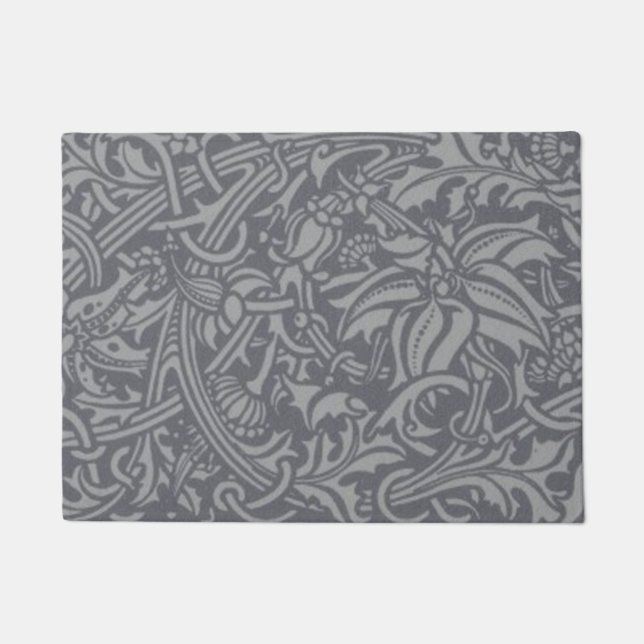 Scottish Thistle Knot William Morris Style Doormat (Front)