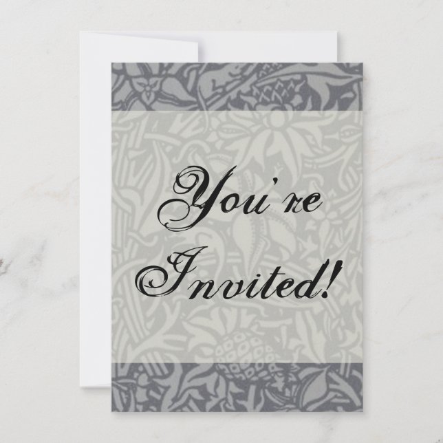 Scottish Thistle Knot William Morris Style Invitation (Front)