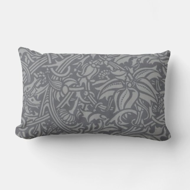 Scottish Thistle Knot William Morris Style Lumbar Cushion (Front)