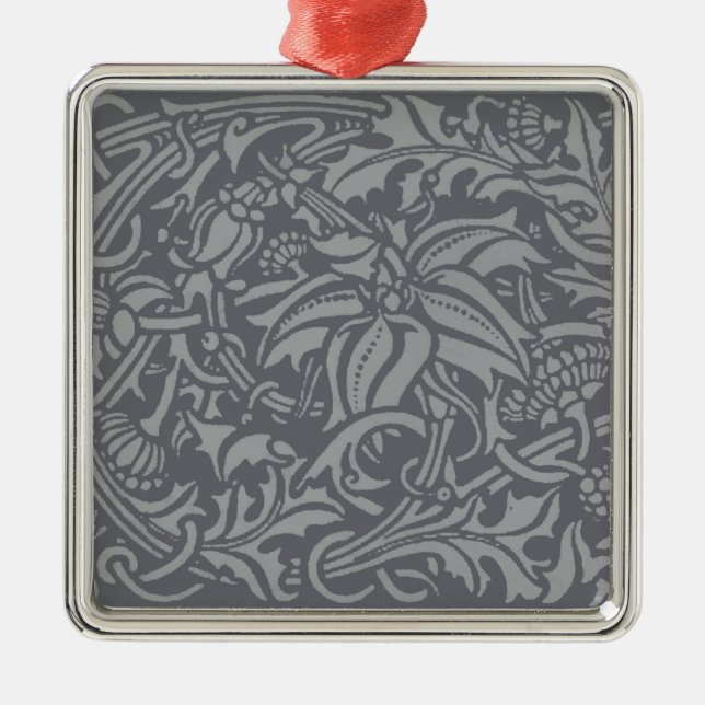 Scottish Thistle Knot William Morris Style Metal Ornament (Front)