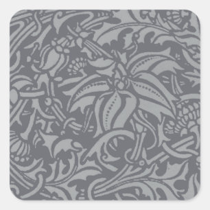Scottish Thistle Knot William Morris Style Square Sticker