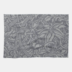 Scottish Thistle Knot William Morris Style Tea Towel