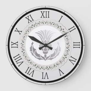 Scottish Thistle Large Clock