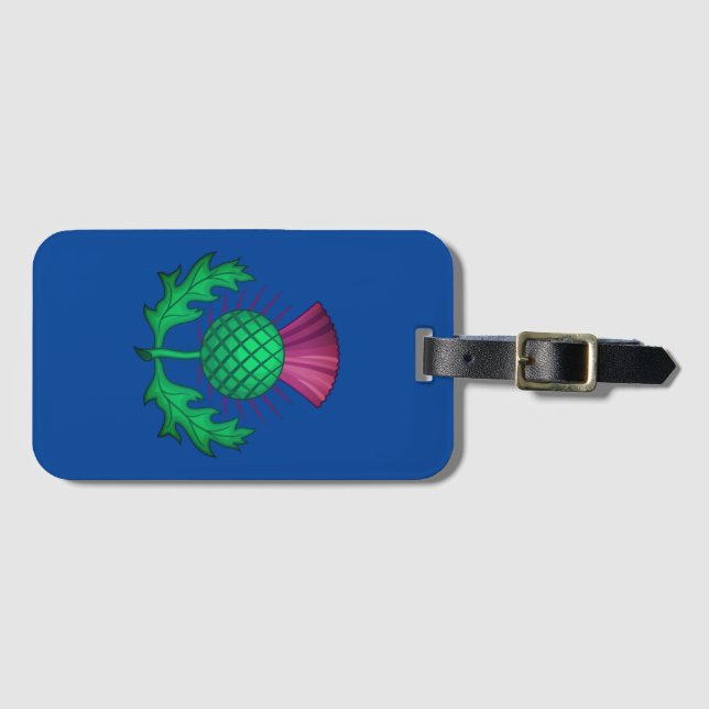 Scottish Thistle Luggage Tag (Front Horizontal)