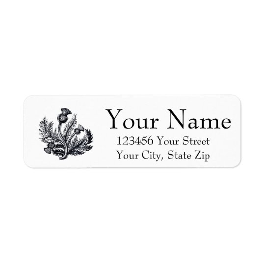 Scottish Thistle Personalise Return Address Label