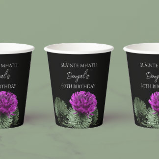 Scottish Thistle Personalised Birthday Paper Cups