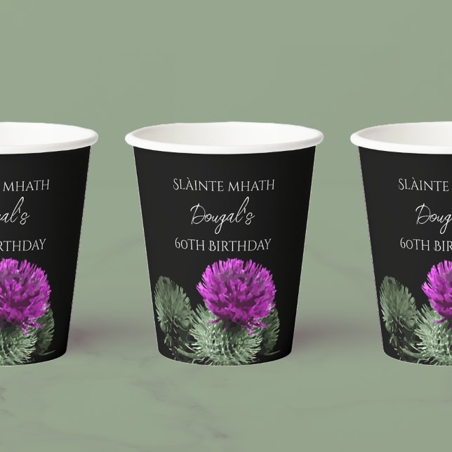 Scottish Thistle Personalised Birthday Paper Cups (Creator Uploaded)