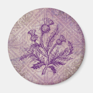 Scottish Thistle Purple Celtic Knot Magnet