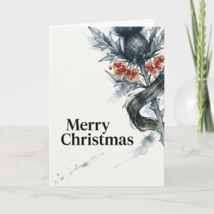 Scottish Thistle & Rowan Berry Luxury Christmas Card