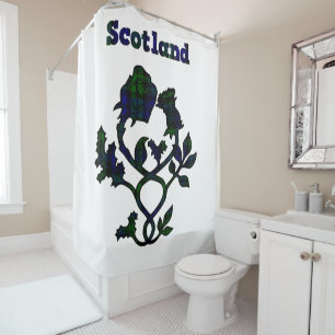 Scottish thistle shower curtain
