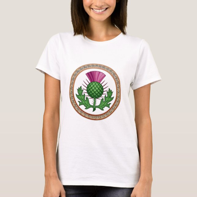 Scottish Thistle Symbol Badge T-Shirt (Front)