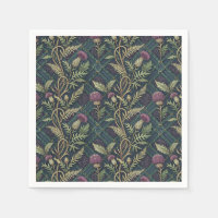 Scottish Thistle & Tartan Heritage Floral Pattern