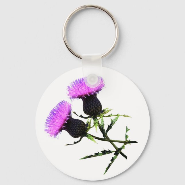 Scottish thistles key ring (Front)