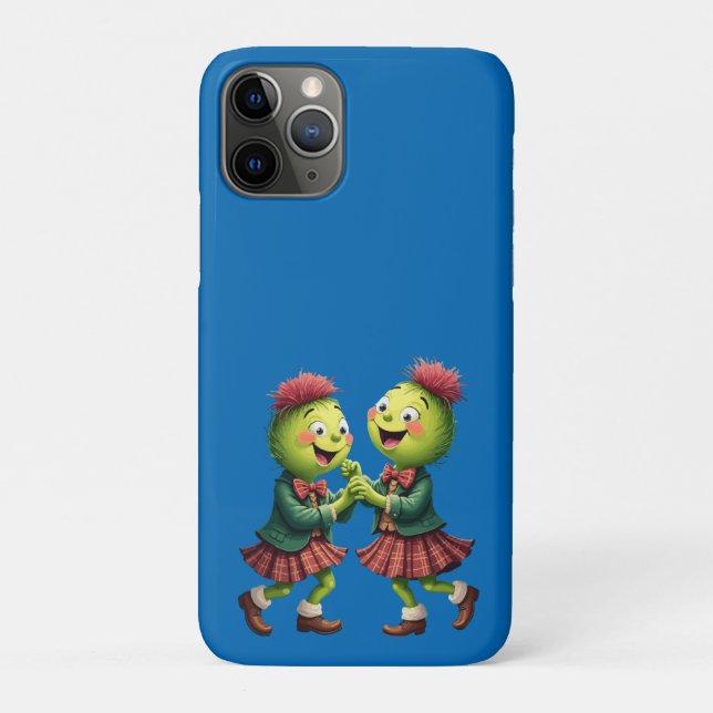 Scottish Thistles Wearing Plaid Dancing Ceilidh Case-Mate iPhone Case (Back)