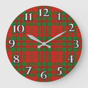 Scottish Time Accents Clan Livingstone Tartan Large Clock
