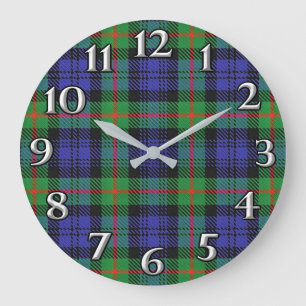 Scottish Time Accents Clan Murray Tartan Large Clock